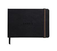 RHODIA TOUCH 116170C - Mixed Media Book - A6 landscape - Paint'On extra-white 250gsm multi-technique paper - 40 non-microperforated pages - Bookmark + pocket