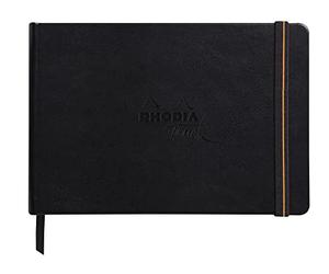 RHODIA TOUCH 116171C - Mixed Media Book - A5 landscape - Paint'On extra-white 250 gsm multi-technique paper - 40 non-microperforated pages - Bookmark + pocket
