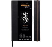 RHODIA TOUCH 116118C - Rigid Notebook Carb'On Book A4 - 112 pages - Clairefontaine Carb'On Plain Black Paper 120 g/m - Double Grain Suitable for Dry, Pencil, Sanguine, Pastel Techniques