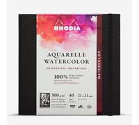 Rhodia Touch : Watercolour Book : 100% Cotton : 21x21cm (Apx. 8x8in) : 20 Sheets : 300gsm : Hot Pressed