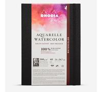 Rhodia Touch : Watercolour Book : 100% Cotton : A4 Portrait : 20 Sheets : 300gsm : Hot Pressed