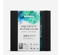 Rhodia Touch : Watercolour Book : 100% Cotton : Hardcover : 15x15cm (Apx. 6x6in) : 20 Sheets : 300gsm : Cold Pressed