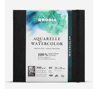 Rhodia Touch : Watercolour Book : 100% Cotton : Hardcover : 21x21cm (Apx. 8x8in) : 20 Sheets : 300gsm : Cold Pressed