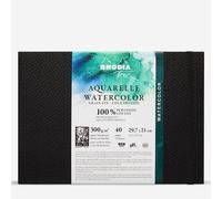 Rhodia Touch : Watercolour Book : 100% Cotton : Hardcover : A4 Landscape : 20 Sheets : 300gsm : Cold Pressed