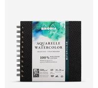 Rhodia Touch : Watercolour Book : 100% Cotton : Spiralbound : 15x15cm (Apx. 6x6in) : 20 Sheets : 300gsm : Cold Pressed