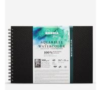 Rhodia Touch : Watercolour Book : 100% Cotton : Spiralbound : A4 Landscape : 20 Sheets : 300gsm : Cold Pressed