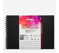 Rhodia Touch : Watercolour Book : 100% Cotton : Spiralbound : A4 Landscape : 20 Sheets : 300gsm : Hot Pressed