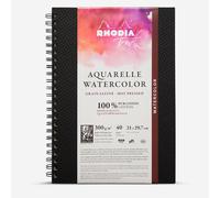 Rhodia Touch : Watercolour Book : 100% Cotton : Spiralbound : A4 Portrait : 20 Sheets : 300gsm : Hot Pressed