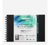 Rhodia Touch : Watercolour Book : 100% Cotton : Spiralbound : A5 Landscape : 20 Sheets : 300gsm : Cold Pressed