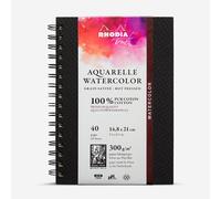 Rhodia Touch : Watercolour Book : 100% Cotton : Spiralbound : A5 Portrait : 20 Sheets : 300gsm : Hot Pressed