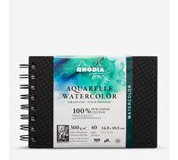Rhodia Touch : Watercolour Book : 100% Cotton : Spiralbound : A6 Landscape : 20 Sheets : 300gsm : Cold Pressed