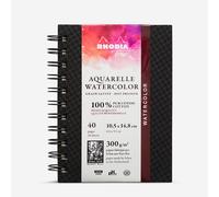 Rhodia Touch : Watercolour Book : 100% Cotton : Spiralbound : A6 Portrait : 20 Sheets : 300gsm : Hot Pressed