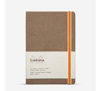 RHODIA 118743C - Chocolate Rigid Notebook - A5 - Lined - 192 pages - Ivory Clairefontaine Paper 90 g/m - Bookmark, Elastic Closure - Faux Leather Cover - Rhodiarama Collection