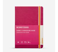 RHODIA 118752C - Raspberry Rigid Notebook - A5 - Lined - 192 pages - Ivory Clairefontaine Paper 90 g/m - Bookmark, Elastic Closure - Faux Leather Cover - Rhodiarama Collection