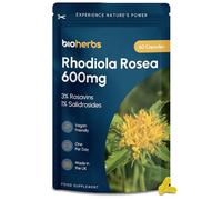 Rhodiola Rosea Capsules High Strength - 600mg 3% Rosavins 1% Salidroside by BioHerbs | 60 One-Per Day Capsules (2-Month Supply)