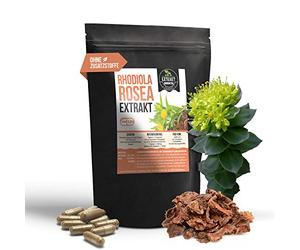 Rhodiola Rosea Extract, 3% Rosavin, 120 Capsules, 400 mg Roseroot, No Additives and Laboratory Tested, High Dose, 100% Vegan and Made in Germany (Capsules 120)