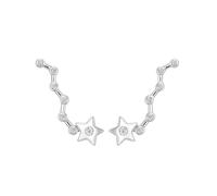 Rhodium on Sterling Silver Bezel Cz Star Big Dipper Cuff Climber Crawler Earrings