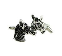 Rhodium Plated Detailed Zebra Head Cufflinks X2AJ803