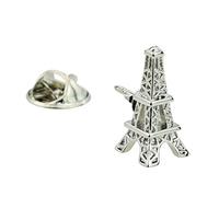 Rhodium Plated French Eiffel Tower Lapel Pin Badge AJTP164
