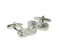 Rhodium Plated Peanuts in their Shells, Monkey Nut Cufflinks Presented in a Cufflink Box