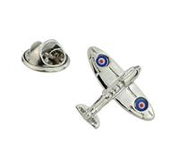 Rhodium Plated Roundel Spitfire Aeroplane Lapel Pin Badge AJTP069