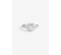 Rhodium Plated Statement Crystal Engagement Ring Jon Richard Silver L