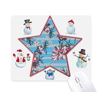 Rhododendron Drawing Art Plant Christmas Snowman Family Star Mouse Pad