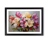 Rhododendron Palette Knife No.2 Framed Print | A2 Black Framed Wall Art | Ready to Hang | Modern Nature Picture | Living Room Bedroom Lounge Office