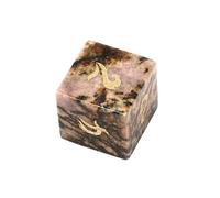 Rhodonite Crystal Dice - Hand-Carved Gemstone Dice D4 D6 D8 D10 D12 D20 Percentile or 7PCS Polyhedral Set for DND & Tabletop RPG(D6Face)