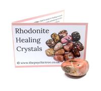 Rhodonite Polished Tumblestone Healing Crystals Crystal With Guide & Bag