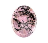 Rhodonite Worry Stones, Rhodonite Thumb Stone, Crystal Thumb Worry Stone, Thumb Stone for Reiki Balancing, Therapy, Meditation (Rodonite)
