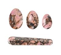 Rhodonite Yoni Egg Massage Yoni Wand for Women Pelvic Floor Muscle Kegel Exercise Natural Jade Stone Massage Ball-Undrilled Set No Box