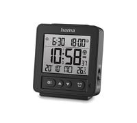 "Rhodos" Digital Radio Controlled Alarm Clock, LCD, Black