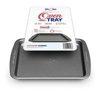 Rholet Small Baking Trays for Oven Non Stick 21x16.2x1.7 cm Flat Baking Sheet Rectangular Quantum 2 Non-Stick Technology Swiss Roll, Pancakes, Cupcakes, Cookies