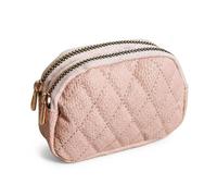 Rhombic Quilted Leather Cents Purse, Pink