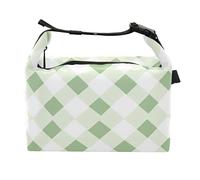 Rhomboid Green White Kids Lunch Bags Portable Lady Insulated Lunch Boxes for Office Workers