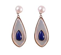 RhombuDrop EarringOval Shape Tessellation LapiLazuli Jewelry presentfor Her