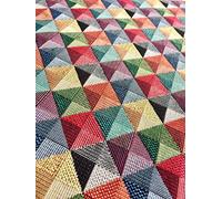 Rhombus Square Woven Gobelin Fabric Material For Upholstery Curtains - 140cm wide - Big Square weave Jacquard (sold by Metre)