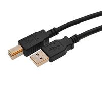 Rhombutech® - 7.5 m premium USB 2.0 Hi-Speed cable A/B, printer cable / connection cable, USB A male to USB B male, high-quality workman, double shielded for plug connection (7.5 m, black).