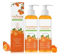 Rhoms Persimmon Body Wash For Old People Smell | Anti-Odor Deodorant Bar Soap | Natural Persimmon Shower Gel For Strong Odor Smell Remove | Fresh Scent | Deeply Cleansing & Moisturizing Body (2Pcs)