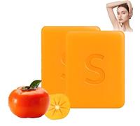 Rhoms Persimmon Soap Bars for Old People, Japanese Persimmon Soap, Moisturizing Body Cleanser, Persimmon Goat Milk Soaps, Softens and Protects Skin, Gentle Body Wash for Dry Skin (2)