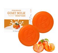Rhoms Persimmon Soap For Old People, Japanese Persimmon Soap For Nonenal, Persimmon Goat Milk Soap, Anti-Odor Deodorant Body Bar for Strong Odor Smell Remove, Softens and Protects Skin (2PCS)