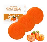 Rhoms Persimmon Soap For Old People, Japanese Persimmon Soap For Nonenal, Persimmon Goat Milk Soap, Anti-Odor Deodorant Body Bar for Strong Odor Smell Remove, Softens and Protects Skin (3PCS)