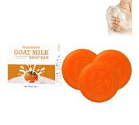 Rhoms Persimmon Soap For Old People Smell, Japanese Persimmon Soap For Nonenal, Natural Persimmon Goat Milk Soap Bar, Removes Odor, Deep Cleanses Face And Body, Softens And Protects Skin (3Pcs)