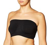 Rhonda Shear Women's Seamless Stretch Unlined Underwire Bandeau Bra, Opaque, Black, M