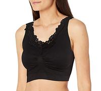 Rhonda Shear Women's Lace Trim Ahh Bra, Black, XL