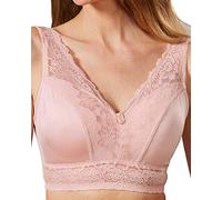 Rhonda Shear Women's Pin-up Lace Leisure Bra with Removable Pads, Blush, S