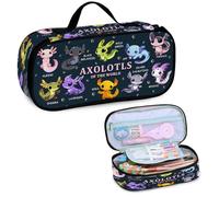 RHONGE Axolotl Pencil Case, Cute Pen Bag For Office Business, Salamander Pencil Case For Women Men Adults, Large Capacity Desk Organizer, Desk Organizer Office Business, Colorful Gifts Pen Box
