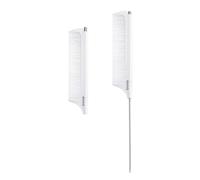 RHOS Retractable Rat Tail Combs for Parting,Fine Tooth Teasing Comb with Metal Pin Tail for Styling,Hair Cutting-Carbon Parting Combs for Braiding Hair,Stainless Steel Pin Tail Teasing Comb(White)