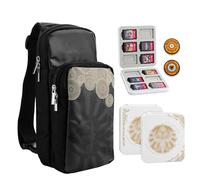 RHOTALL Black Travel Bag for Nintendo Switch/Lite/OLED/2 ,Large Capacity Portable Carrying Case Compatible for Storage Backpack with12 Slots Game Case,Thumb Grip Caps-for Zelda Tears of The Kingdom